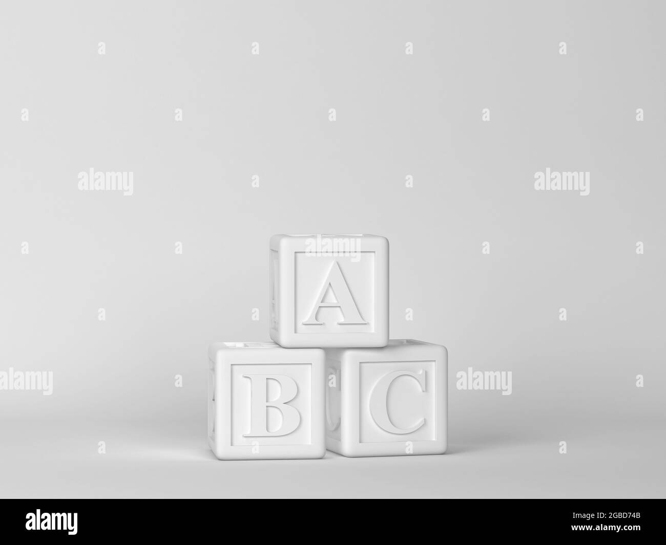 Blocs ABC. Scène minimale. illustration 3d Banque D'Images
