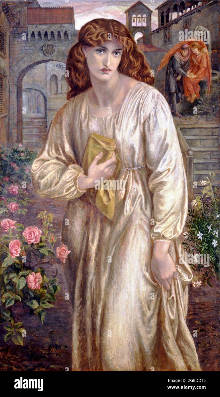 Salutation de Beatrice par Gabriel Dante Rossetti (1828-1882), huile sur toile, 1880-82 Banque D'Images