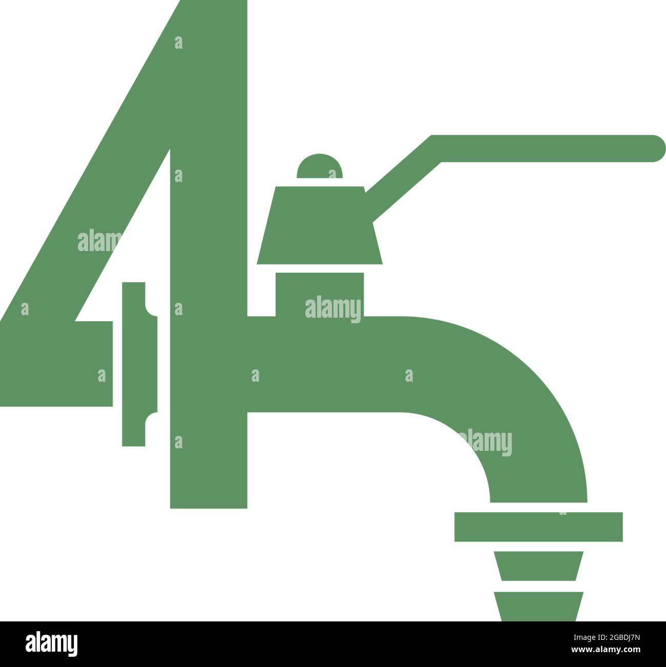 Icône de robinet avec modèle vectoriel de logo numéro 4 Illustration de Vecteur