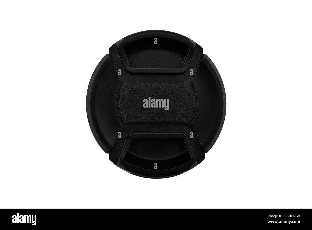 Cache d'objectif isolé sur fond blanc avec masque de découpe Banque D'Images