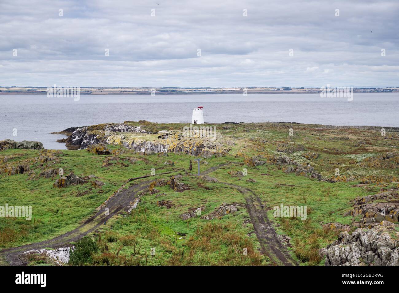 Corne de brume désutilisée sur l'île de mai - Écosse, Royaume-Uni Banque D'Images