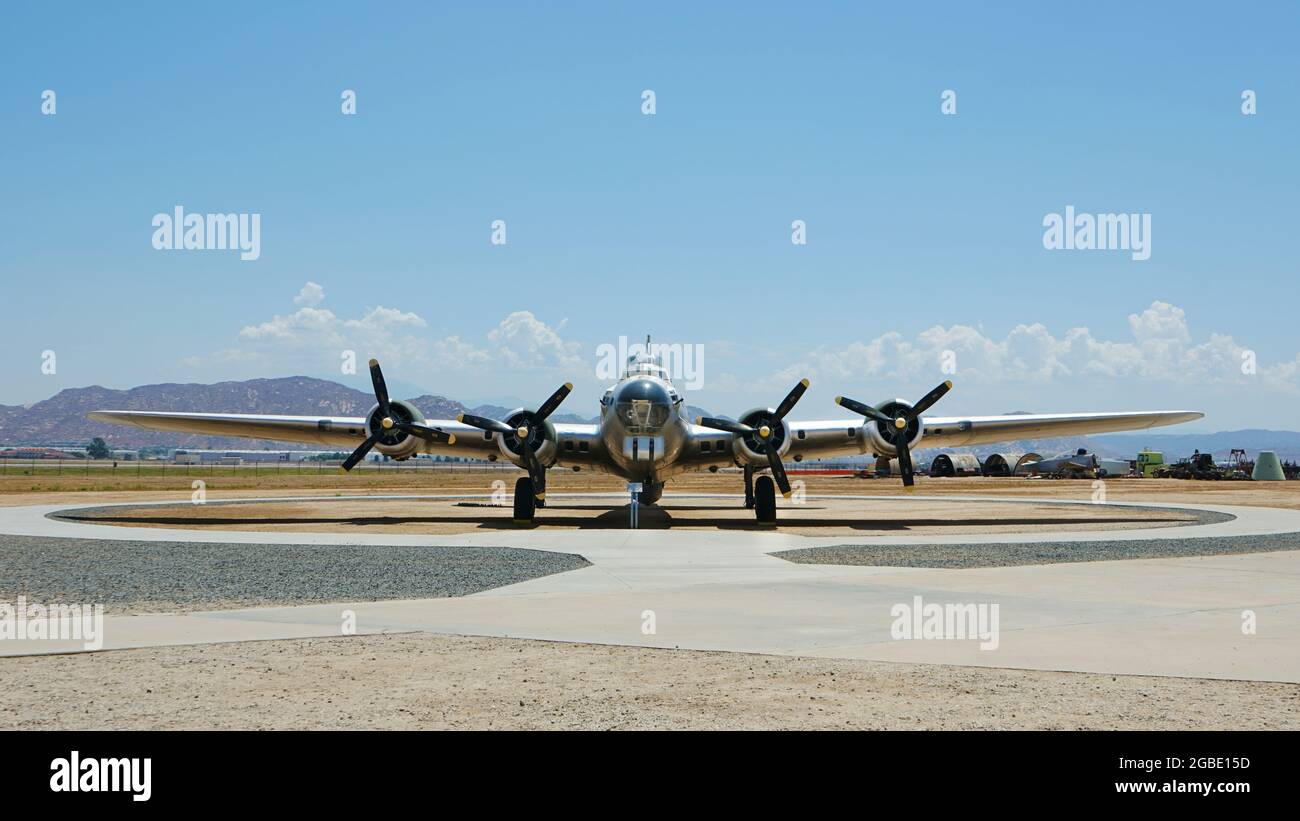 Moreno Valley, Californie, États-Unis - 31 juillet 2021 : vue de Boeing B-17G Banque D'Images