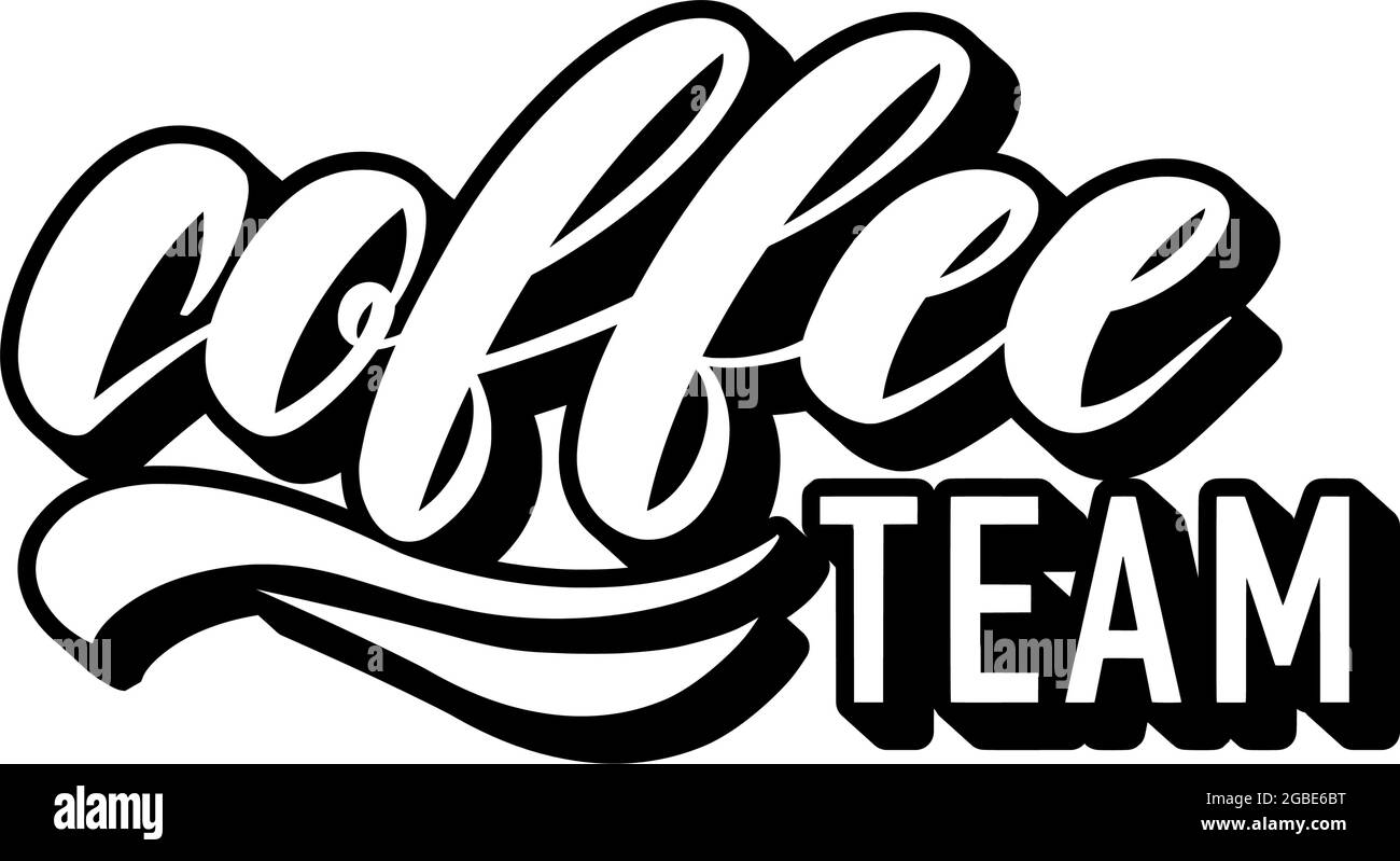 inscription simple noir et blanc du logo de l'équipe du café Illustration de Vecteur