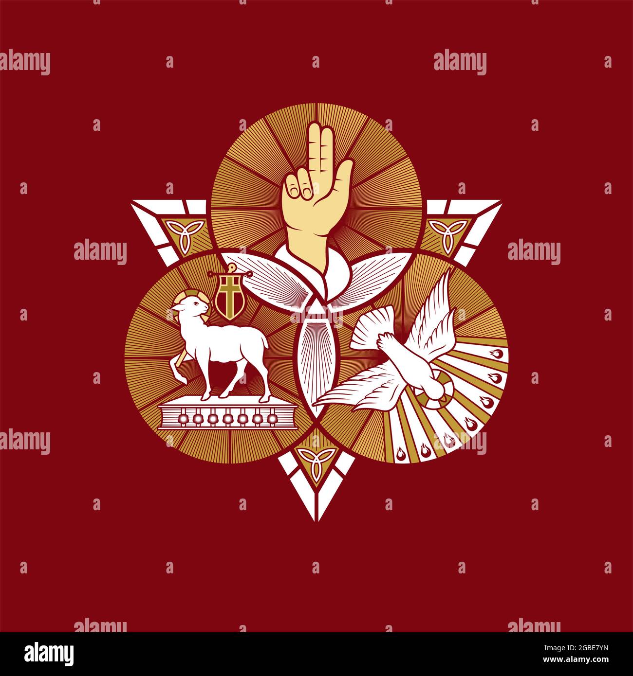 Illustration chrétienne. Le magnifique sceau de la Sainte Trinité