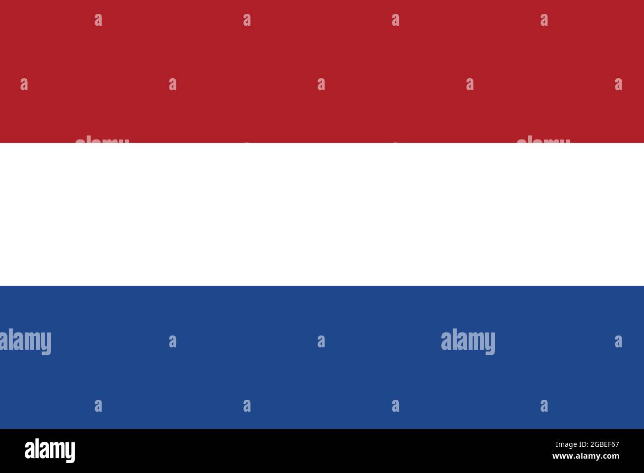 Drapeau national des pays-Bas taille et couleurs originales illustration vectorielle, drapeau tricolore néerlandais, de Nederlandse vlag, Royaume des pays-Bas Illustration de Vecteur