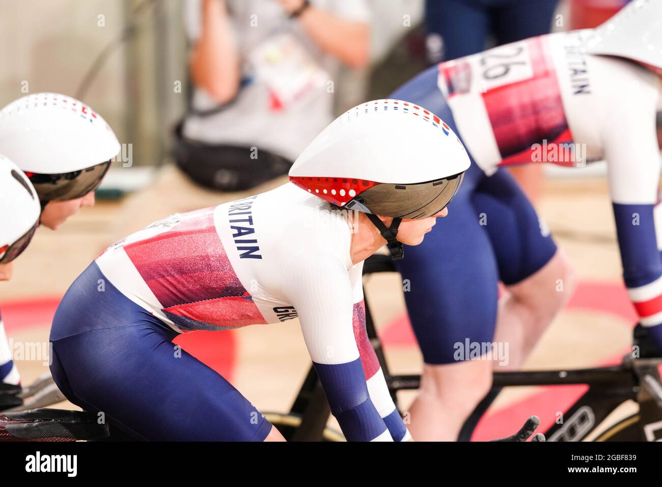 Shizuoka, Japon. 3 août 2021. Laura Kenny (GBR) Cyclisme : finale de la poursuite par l'équipe féminine lors des Jeux Olympiques de Tokyo 2020 au Vélodrome d'Izu à Shizuoka, Japon . Credit: Shuraro Mochizuki/AFLO/Alamy Live News Banque D'Images