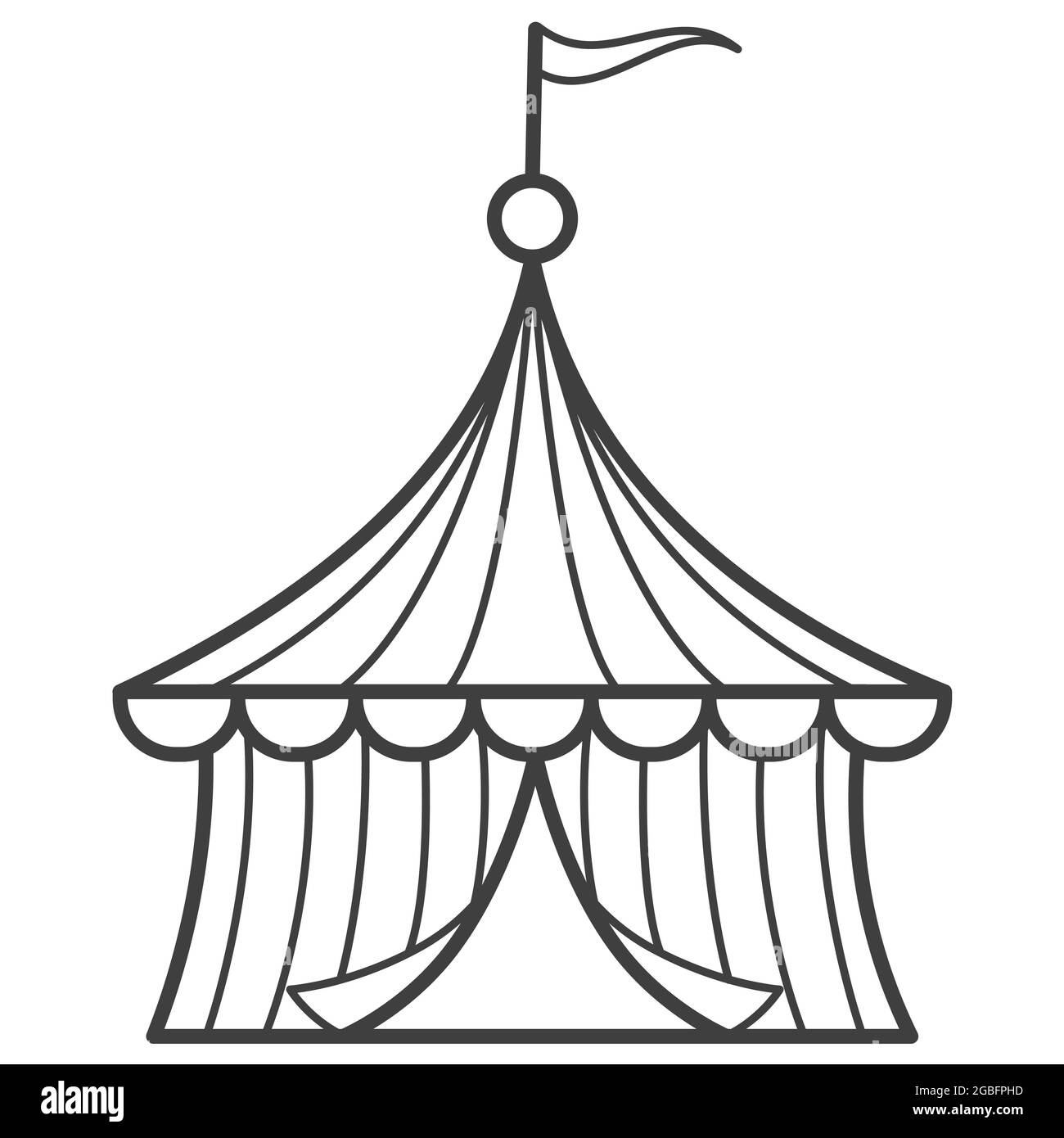 Icône de la ligne de tente du cirque. Tracer un pictogramme de vecteur simple. Logo et symbole. Illustration de Vecteur