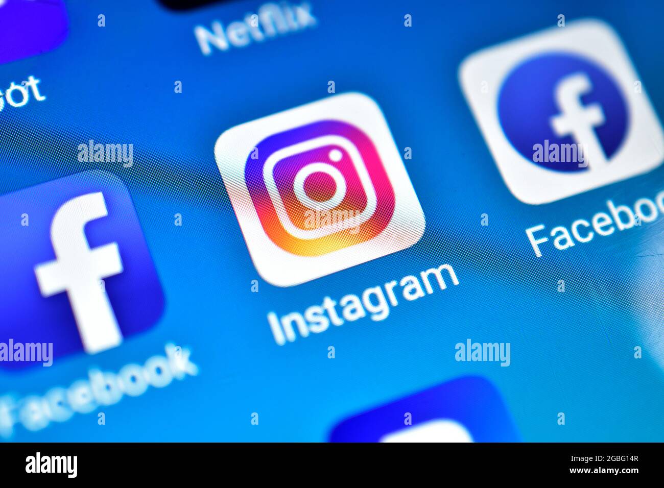 DELHI, INDE - 27 MAI 2018 : gros plan de l'icône Instagram sur le smartphone Banque D'Images