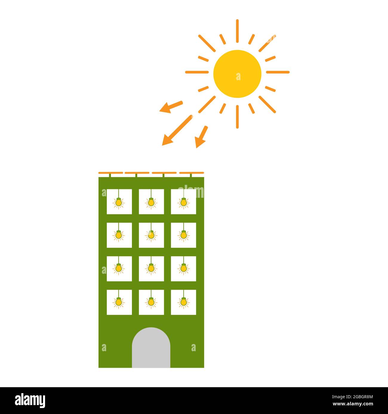 design d'illustration de panneau solaire. concept de design d'illustration de vie écologique. isolé sur fond blanc Banque D'Images