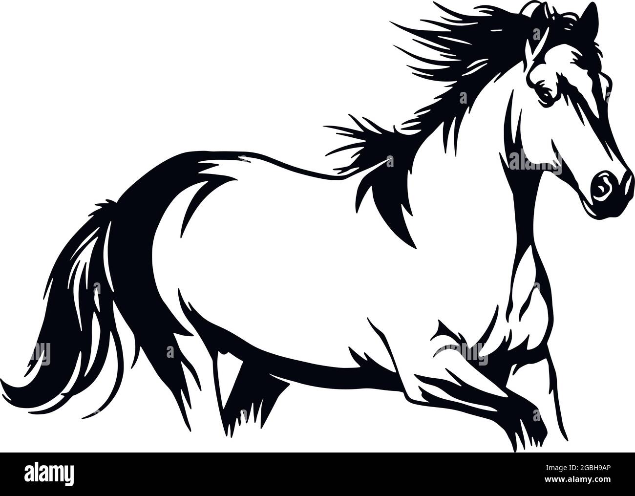 Illustration de vecteur de conception de cheval, modèle de logo de cheval créatif, symbole d'icône - vecteur stock Illustration de Vecteur