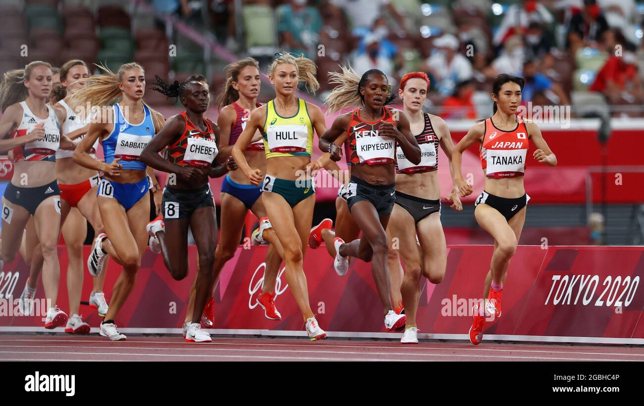 Jeux Olympiques De Tokyo Athletisme Femmes 1500m Demi Finale Stade Olympique Tokyo Japon 4 Aout 21 Jessica Hull D Australie Faith Kipyegon Du Kenya Nozomi Tanaka Du Japon