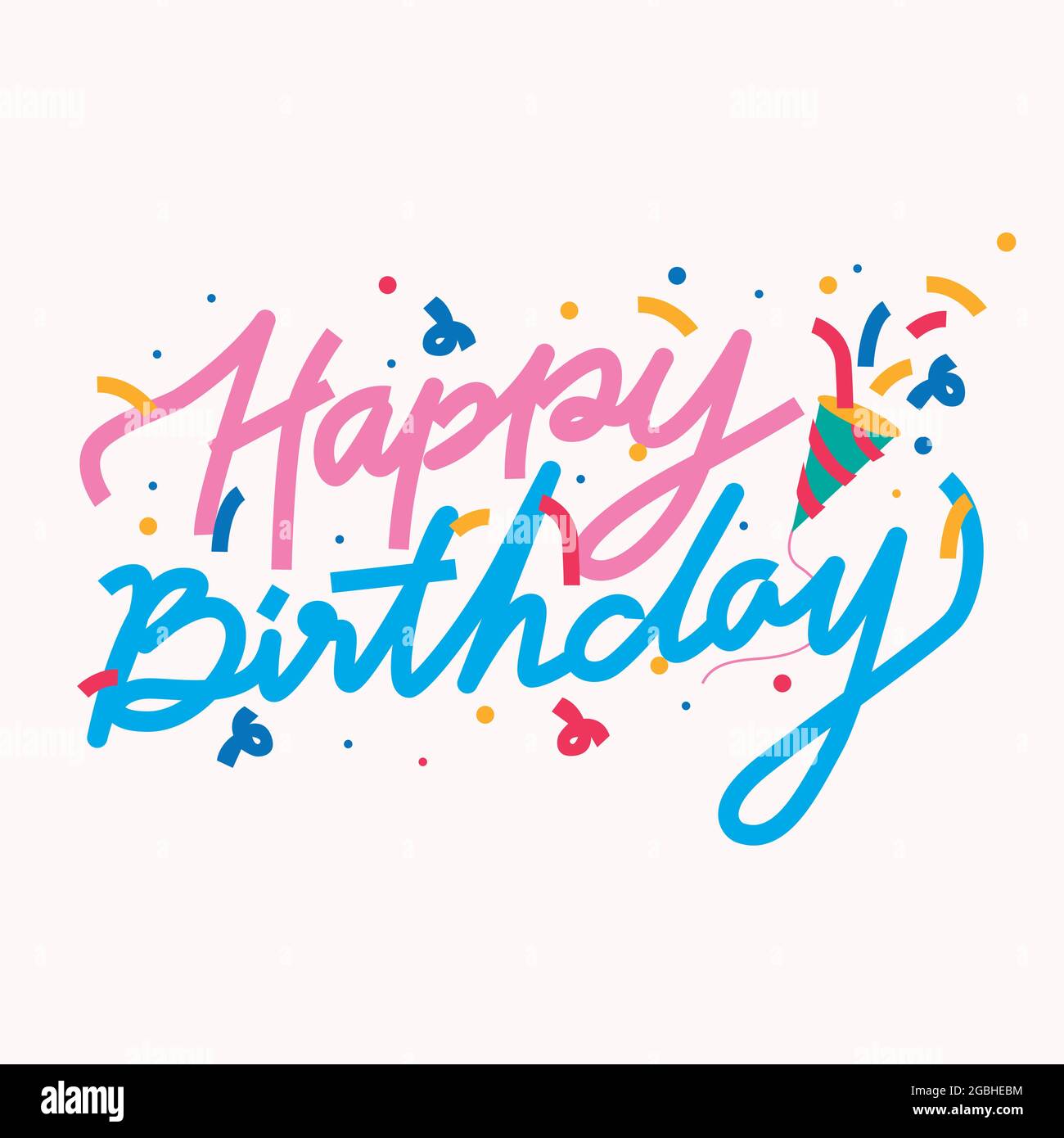 Joyeux Anniversaire Doodle Police Carte Vecteur Image Vectorielle Stock Alamy