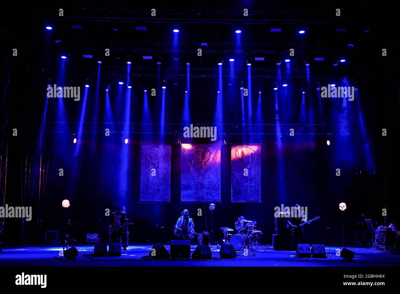 Tre Allegri Ragazzi Morti pendant le concert au cavea Auditorium Parco della Musica. (Photo de Domenico Cippitelli/Pacific Press) Banque D'Images