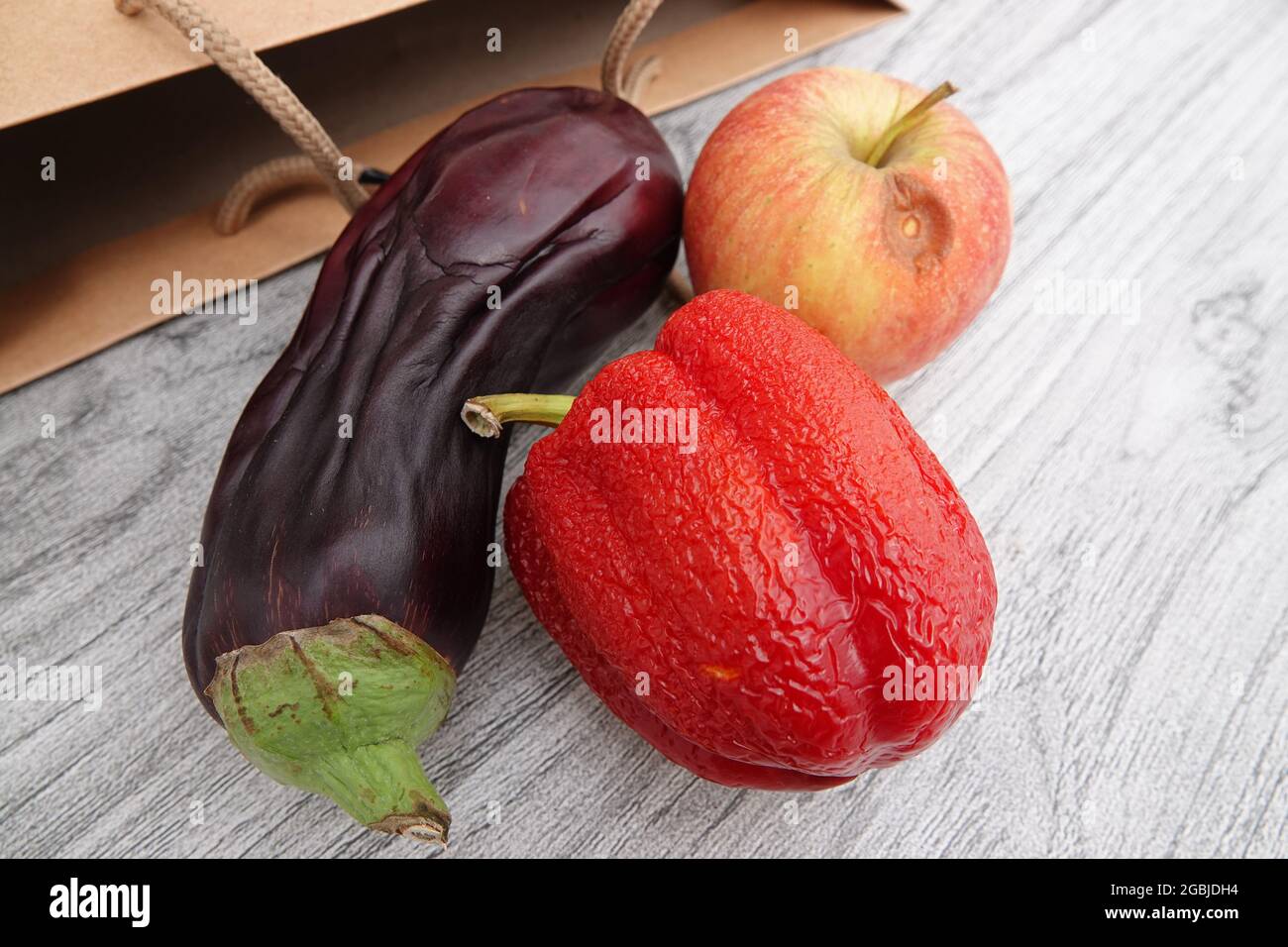 Légumes et fruits pourris Banque D'Images