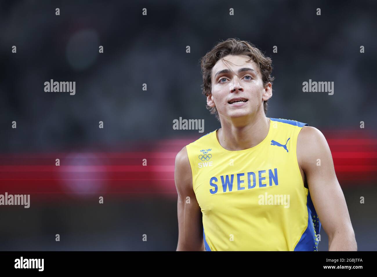 DUPLANTIS Armand (SWE) lauréat de la Médaille d'or lors des Jeux Olympiques Tokyo 2020, finale de la voûte polaire des hommes d'athlétisme le 3 août 2021 au Stade Olympique de Tokyo, Japon - photo Yuya Nagase / photo Kishimoto / DPPI Banque D'Images