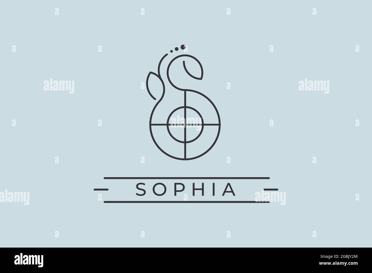 nom du logo sophia. logo utilisable pour logo privé, icône web de carte de nom d'entreprise, icône de réseau social Illustration de Vecteur