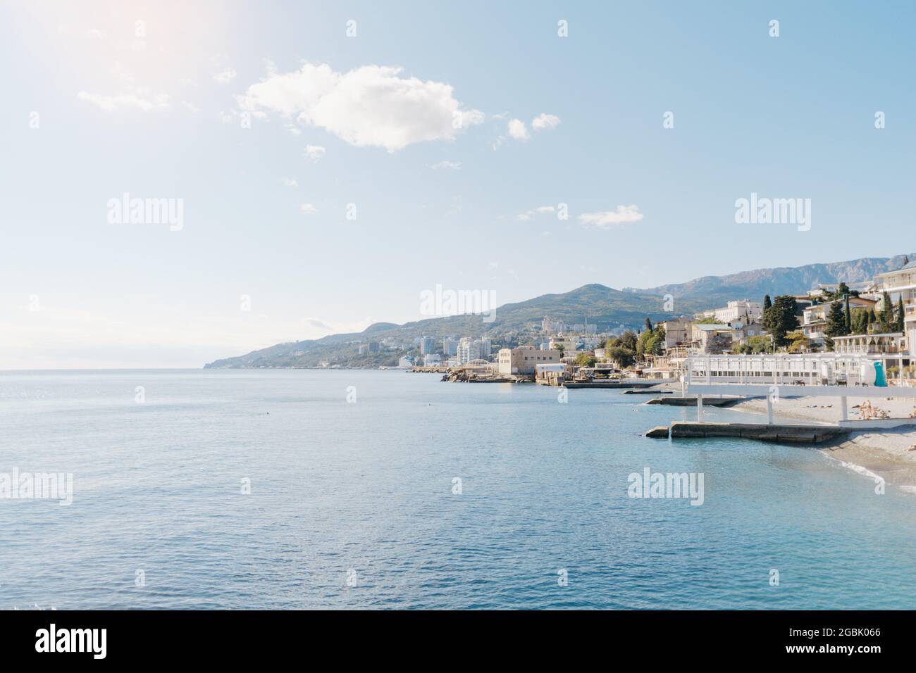 Resort ville Yalta sur la côte de la mer Noire. Banque D'Images