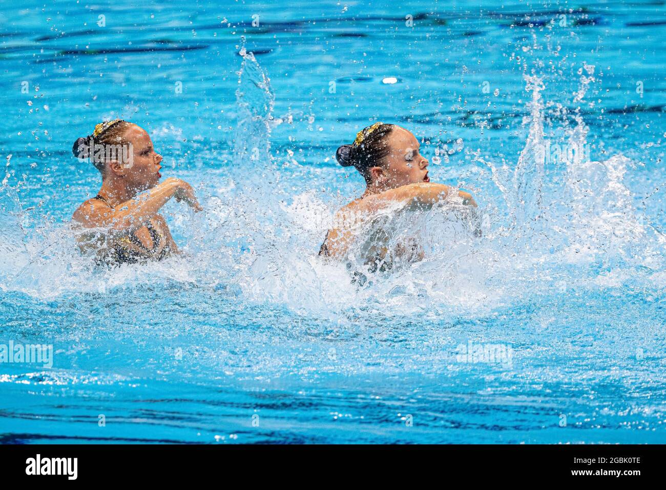 Tokyo, Japon. 4 août 2021. Jeux Olympiques : natation artistique au Centre aquatique de Tokyo. © ABEL F. ROS Banque D'Images