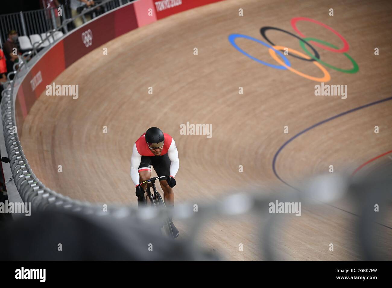 Izu, Japon. 04e août 2021. Cyclisme : Jeux Olympiques, cyclisme sur piste, sprint individuel, hommes, qualification, À l'Izu Velodrome. Nicholas Paul de Trinité-et-Tobago. Credit: Sebastian Gollnow/dpa/Alay Live News Banque D'Images
