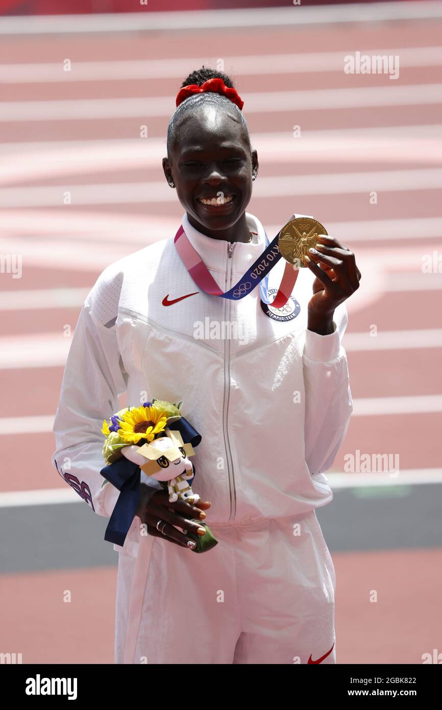 Athing MU (USA) a remporté la médaille d'or lors des Jeux Olympiques
