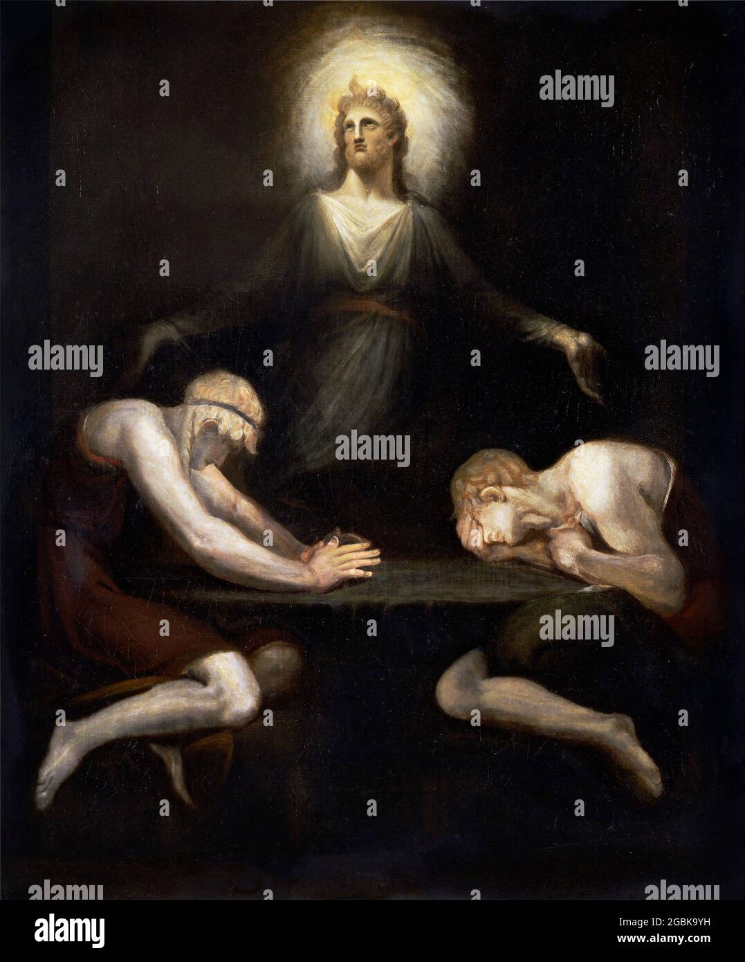 Christ disparaissant à Emmaus par Henry Fuseli (Johann Heinrich Füssli; 1741-1825), huile sur toile, 1792 Banque D'Images