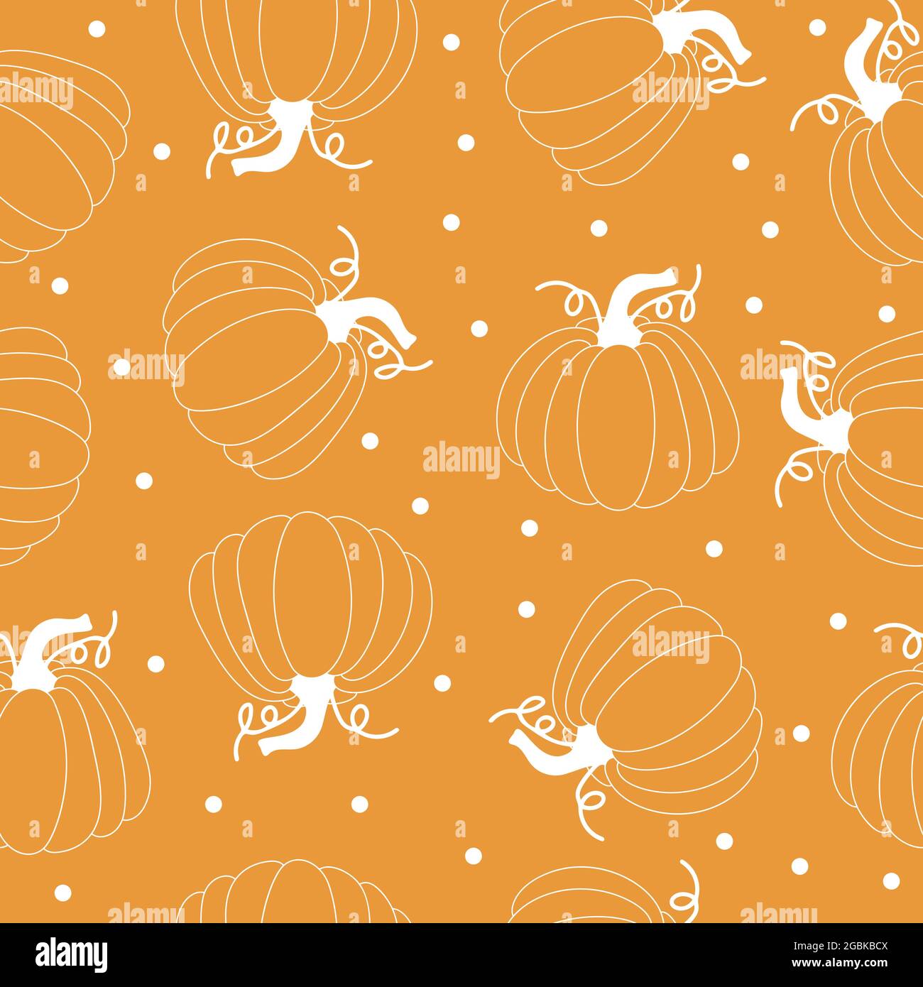 Motif sans couture avec citrouilles à Thanksgiving ou à l'automne, sur fond d'orang halloween. Illustration vectorielle plate. Illustration de Vecteur