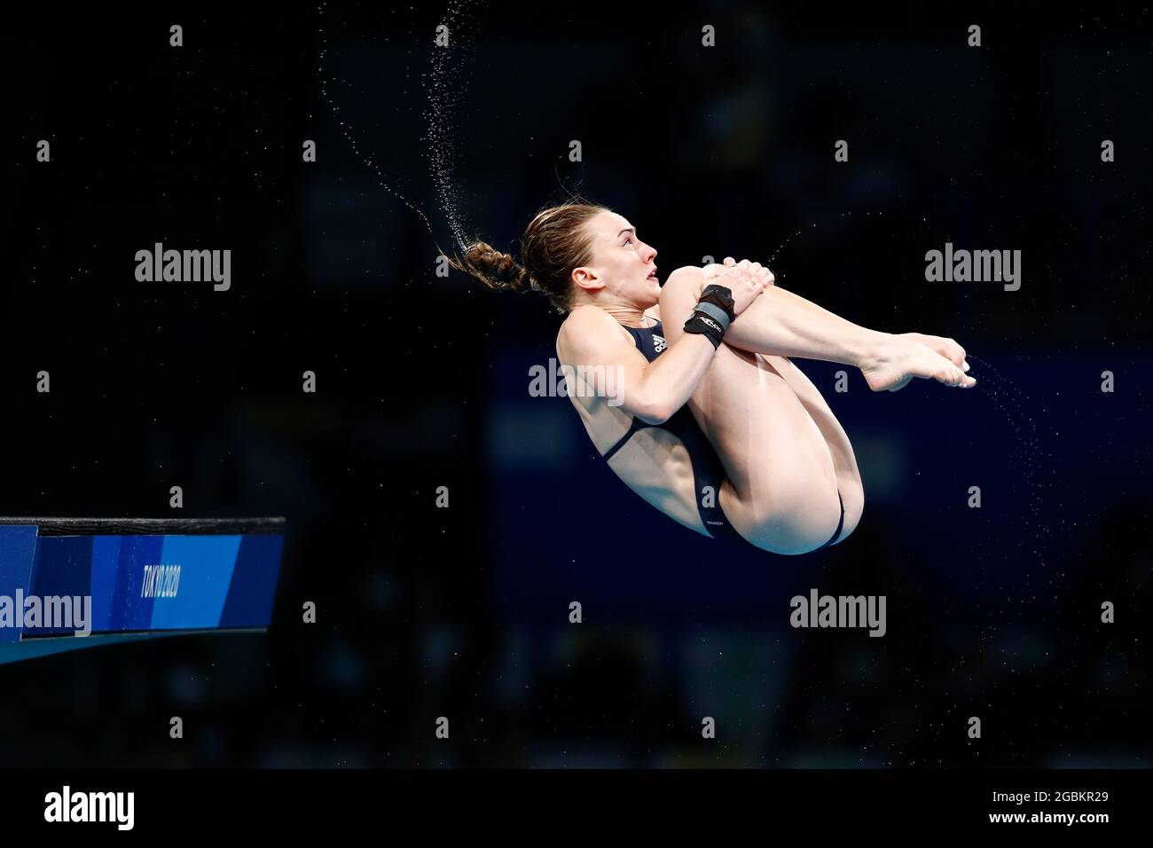 Tokyo, Japon. 4 août 2021. LOIS TOULSON (GBR) participe à la compétition préliminaire de plate-forme de 10 m féminin lors des Jeux Olympiques de Tokyo en 2020 au Centre aquatique de Tokyo. (Image de crédit: © Rodrigo Reyes Marin/ZUMA Press Wire) Banque D'Images