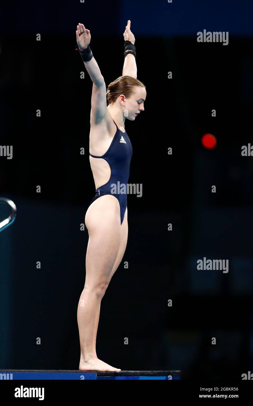Tokyo, Japon. 4 août 2021. LOIS TOULSON (GBR) participe à la compétition préliminaire de plate-forme de 10 m féminin lors des Jeux Olympiques de Tokyo en 2020 au Centre aquatique de Tokyo. (Image de crédit: © Rodrigo Reyes Marin/ZUMA Press Wire) Banque D'Images
