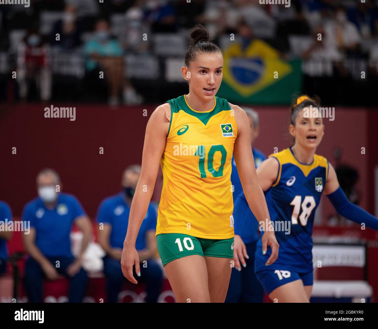 TÓQUIO, TO - 04.08.2021: TOKYO Jeux Olympiques de 2020 TOKYO - Gabi do Brasil pendant le Brésil contre le jeu de volleyball du Comité olympique russe aux Jeux Olympiques de Tokyo 2020 tenus en 2021, le jeu tenu à l'Ariake Arena à Tokyo, Japon. Le Brésil a gagné 3-1 et s'est qualifié pour la demi-finale vendredi. (Photo de Richard Callis/Fotoarena/Sipa USA) Banque D'Images