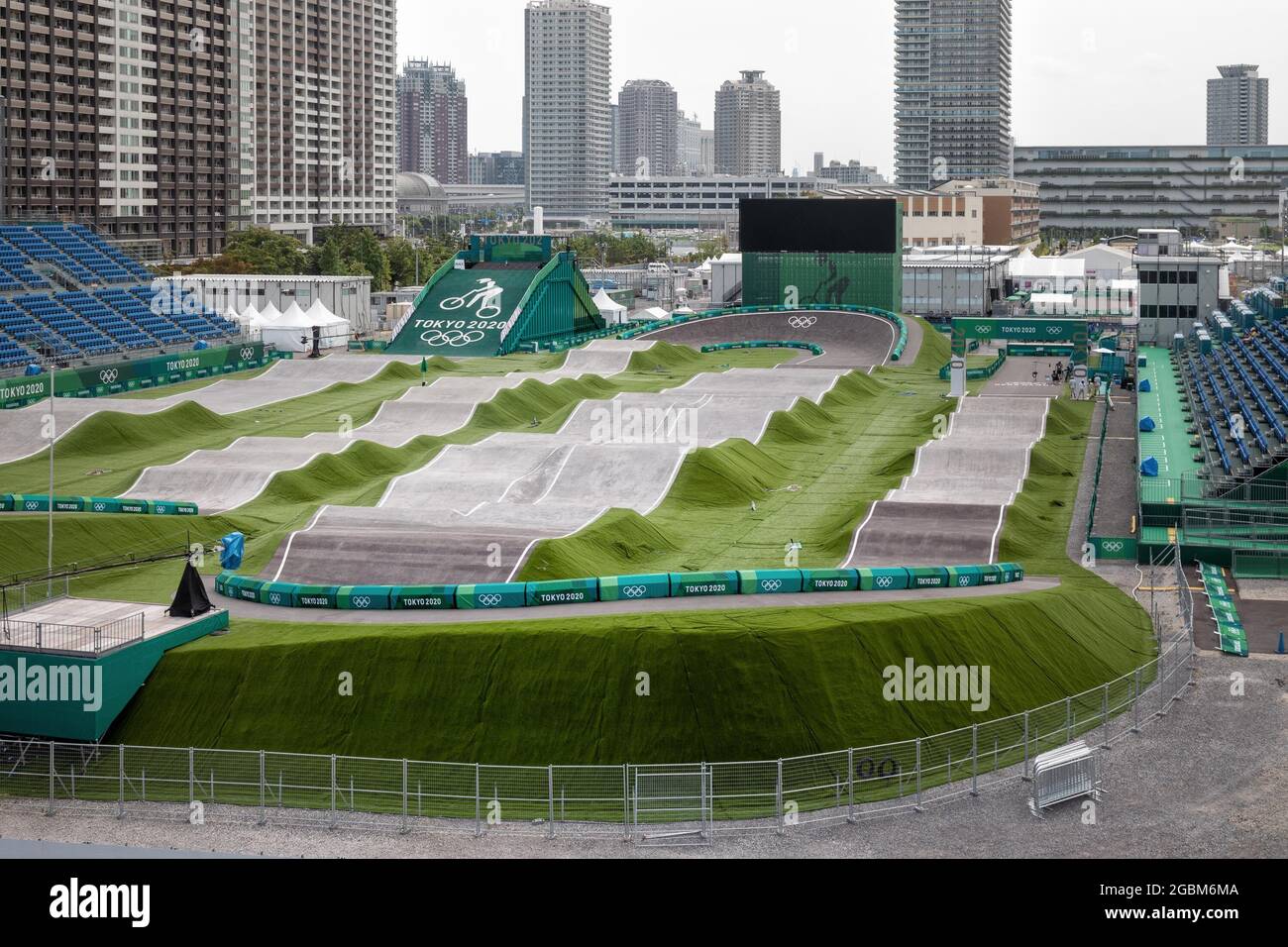 Tokyo, Japon. 26 juillet 2021. Salle BMX à Odaiba pour les Jeux Olympiques de Tokyo 2020. (Photo de Tanja Houwerzijl/SOPA Images/Sipa USA) crédit: SIPA USA/Alay Live News Banque D'Images