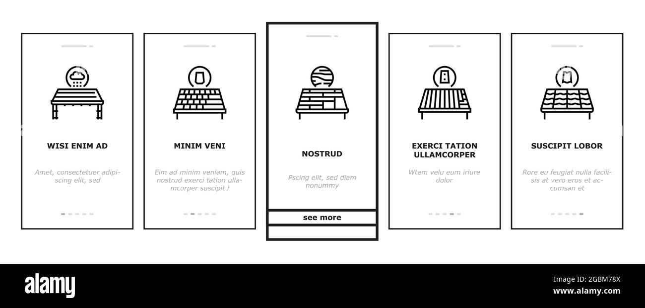 Remplacement de toit icônes d'intégration définir le vecteur Illustration de Vecteur