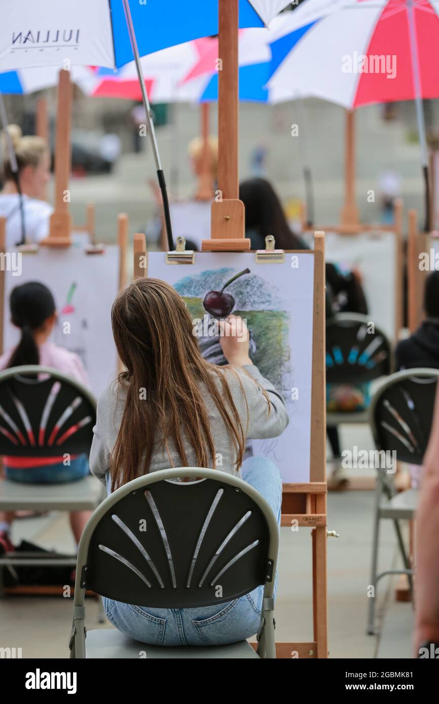 Londres, Royaume-Uni. 04 août 2021. Sketch on the Square - art en plein air dans le cadre du festival Inside Out, organisé par la National Gallery. Crédit: W. Sikora Banque D'Images