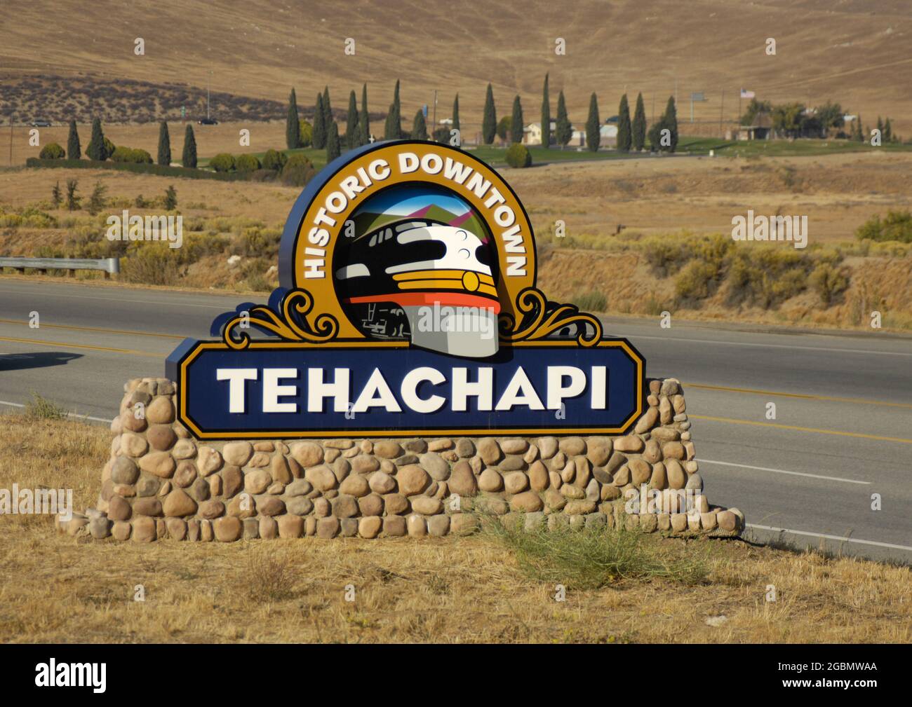 Bienvenue au panneau Tehachapi aux limites de la ville Banque D'Images