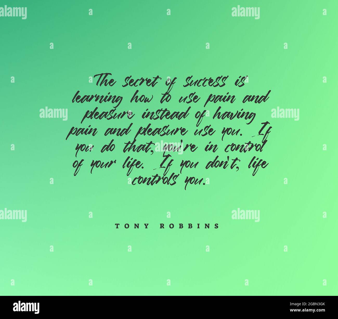 Citation Motivante Le Secret De La Reussite Est D Apprendre A Utiliser La Douleur Photo Stock Alamy