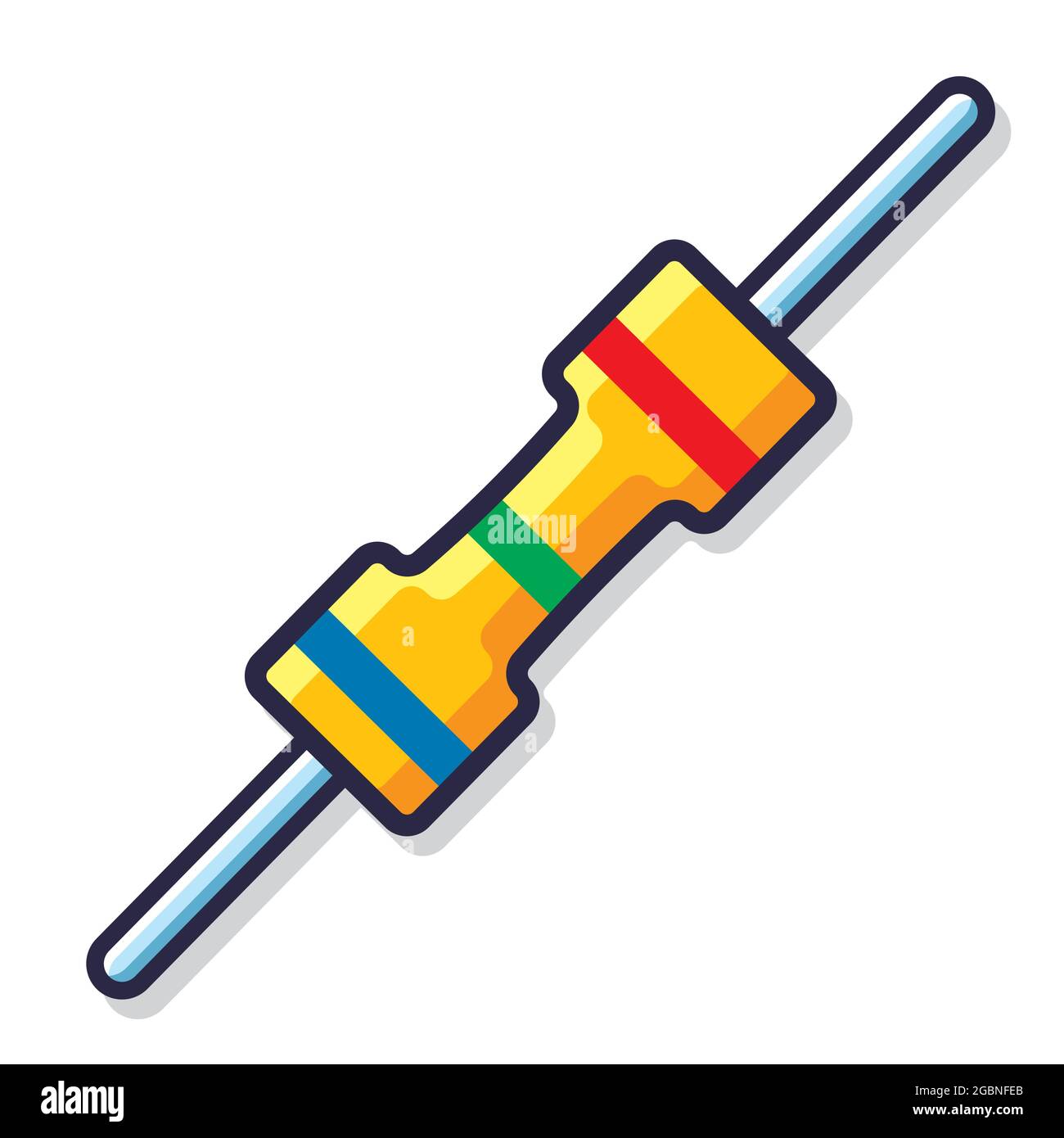 illustration de vecteur de dessin animé isolé de dispositif électronique de résistance de style plat Illustration de Vecteur