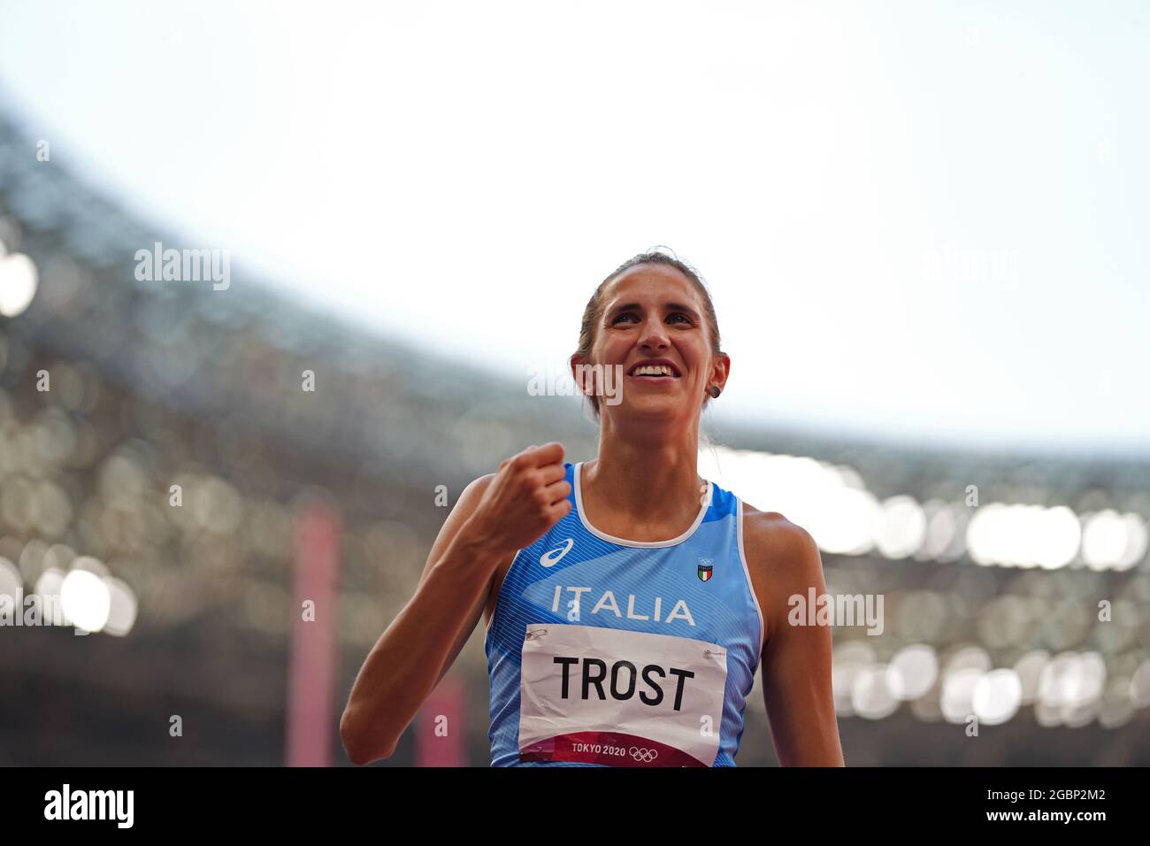 5 août 2021 ; Stade olympique, Tokyo, Japon : Tokyo 2020 Jeux Olympiques d'été jour 13 ; Womens Heptathlon, saut en hauteur, TROST Alessia (ITA) Banque D'Images