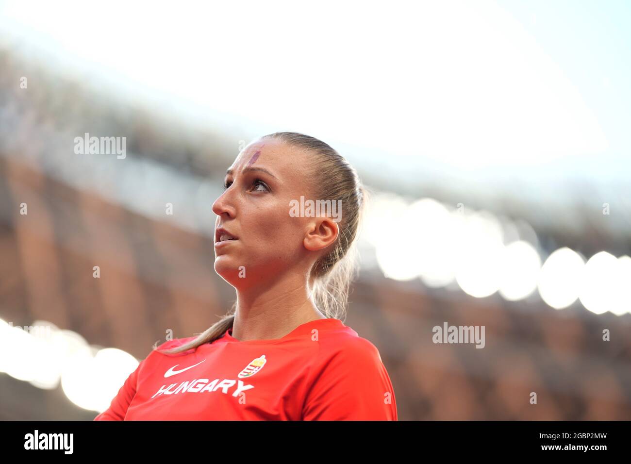 5 août 2021; Stade olympique, Tokyo, Japon: Tokyo 2020 Jeux Olympiques d'été jour 13; KRIZSAN Xenia de Hongrie pendant la demi-finale de saut à la hausse pour femmes Banque D'Images