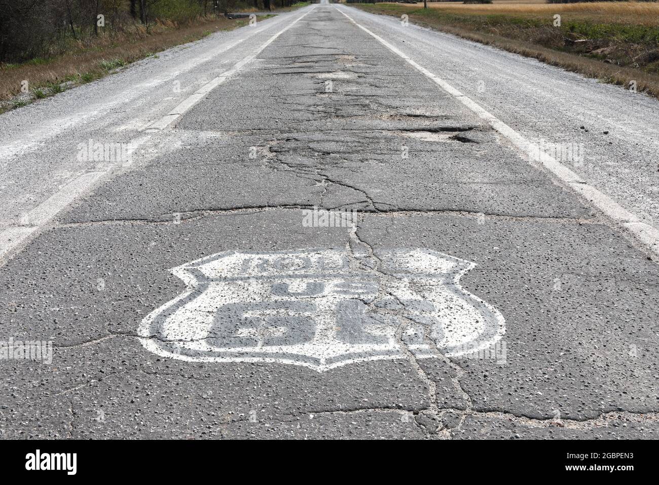 Géographie / Voyage, Etats-Unis, Oklahoma, Afton-Miami, 9 pieds de largeur Original route 66, Afton-Miami, DROITS-SUPPLÉMENTAIRES-AUTORISATION-INFO-NON-DISPONIBLE Banque D'Images