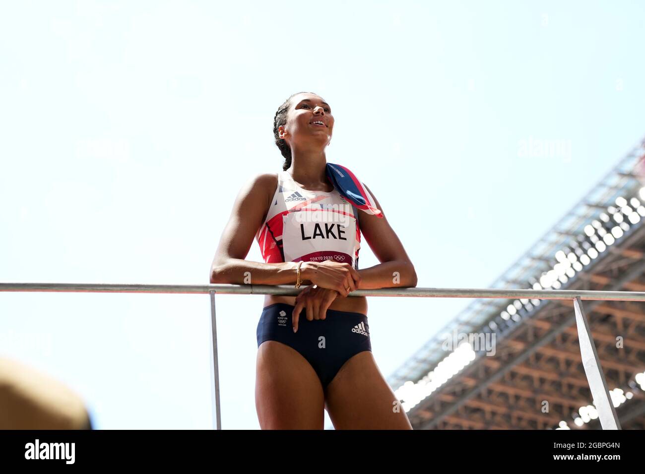5 août 2021 ; Stade olympique, Tokyo, Japon : Tokyo 2020 Jeux Olympiques d'été jour 13 ; Womens Heptathlon, événement de saut en hauteur : Morgan Lake team GBR Banque D'Images