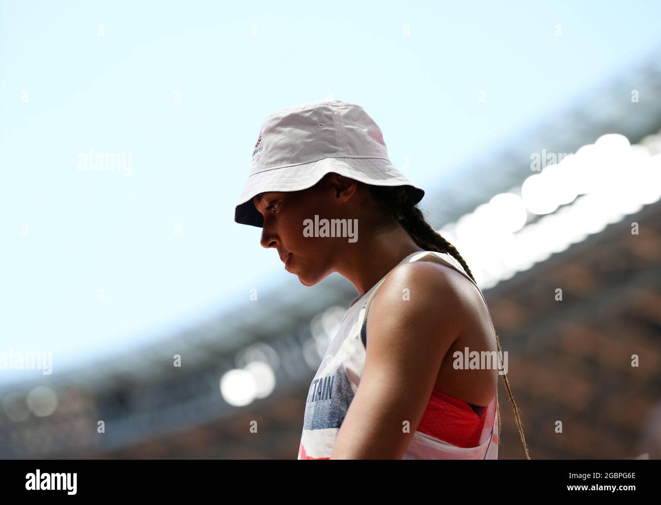 5 août 2021 ; Stade olympique, Tokyo, Japon : Tokyo 2020 Jeux Olympiques d'été jour 13 ; Womens heptathlon, saut en hauteur, Morgan Lake team GBR Banque D'Images