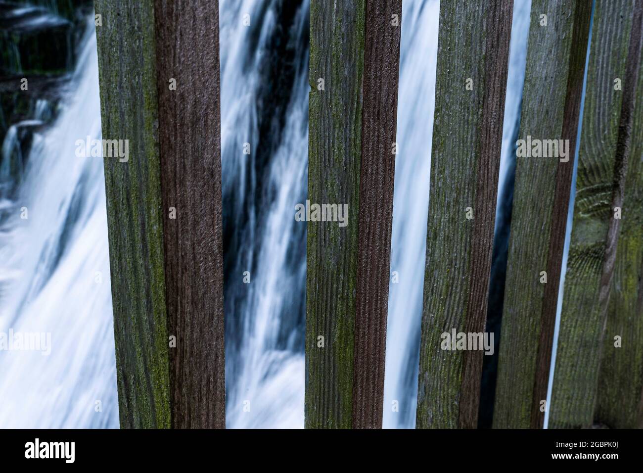 Diverses sculptures et structures en bois autour de 'Rutter Falls', près de Appleby., crédit:John Fairclough / Avalon Banque D'Images