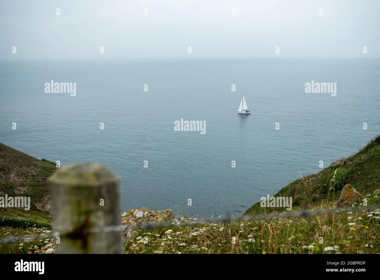 Dorset- vue depuis le sentier côtier le long de la côte jurassique près de Swanage Banque D'Images