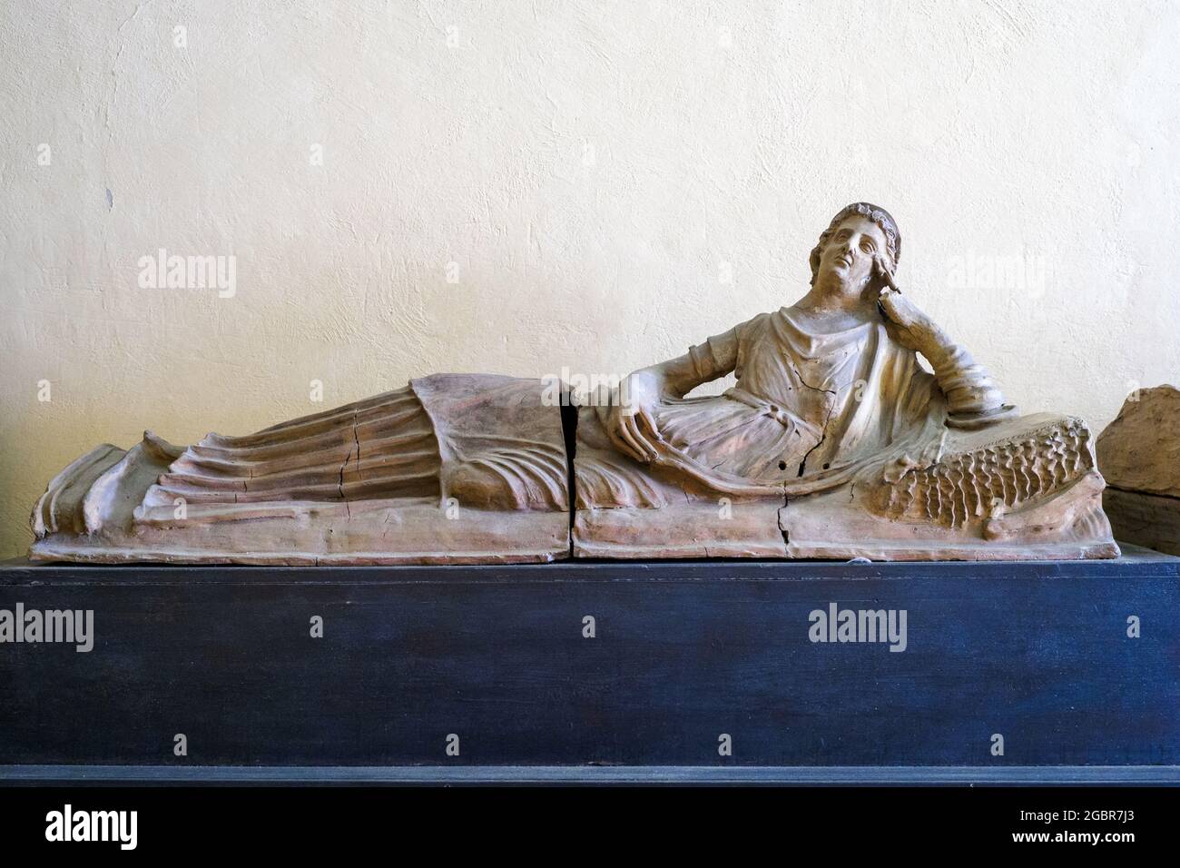 Sarcophage étrusque - Musée archéologique national de Tarquinia, Italie Banque D'Images