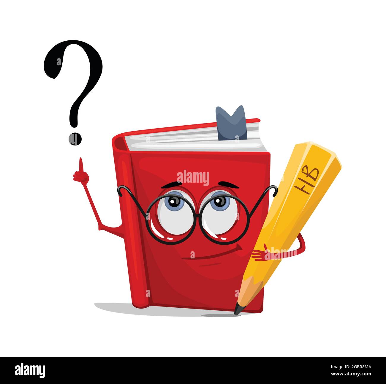 Joli livre de personnages éducatifs avec point d'interrogation. Illustration scolaire Illustration vectorielle. Illustration de Vecteur
