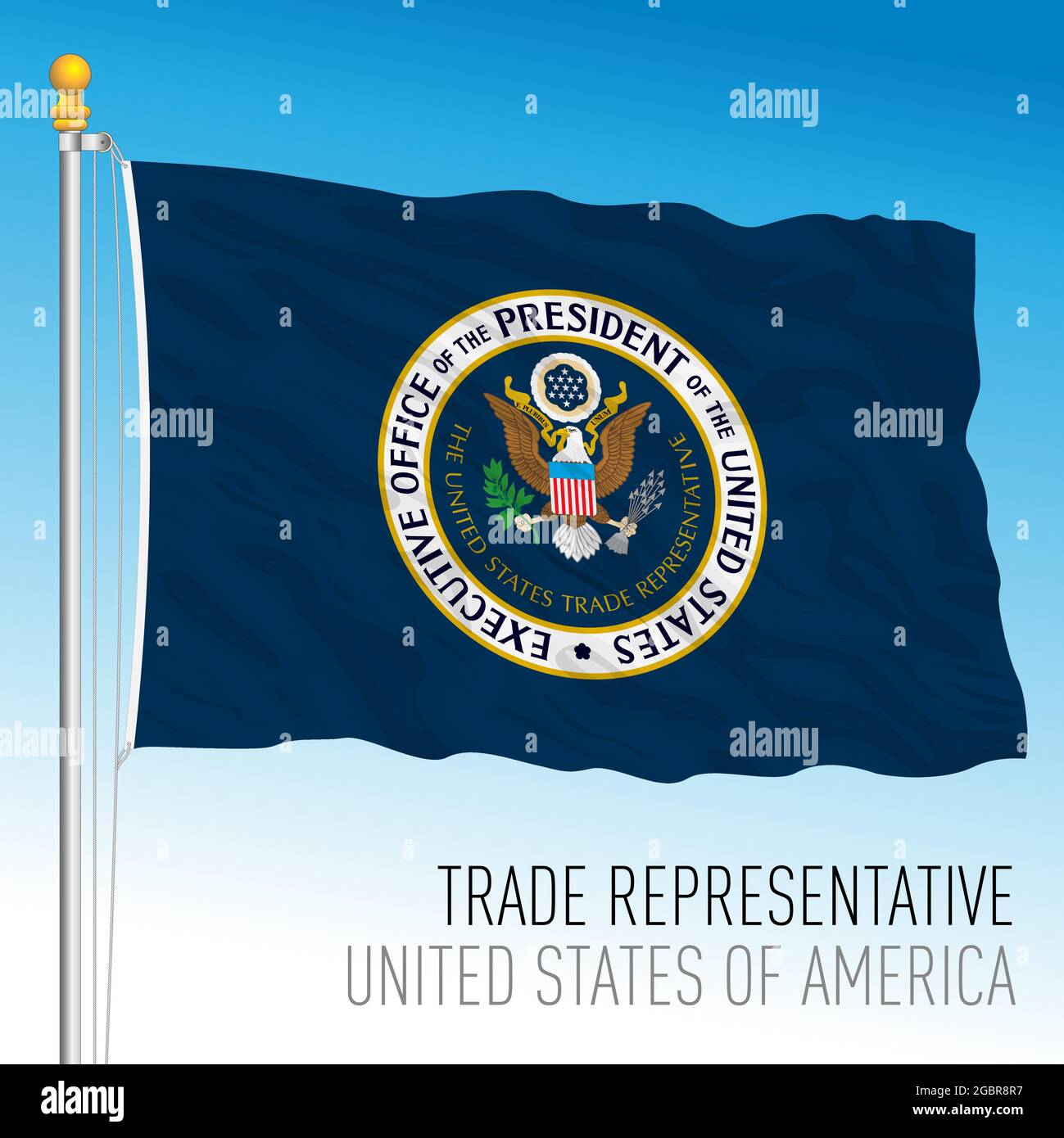 DRAPEAU représentant commercial DU BUREAU EXÉCUTIF DES ÉTATS-UNIS, États-Unis, illustration vectorielle Illustration de Vecteur