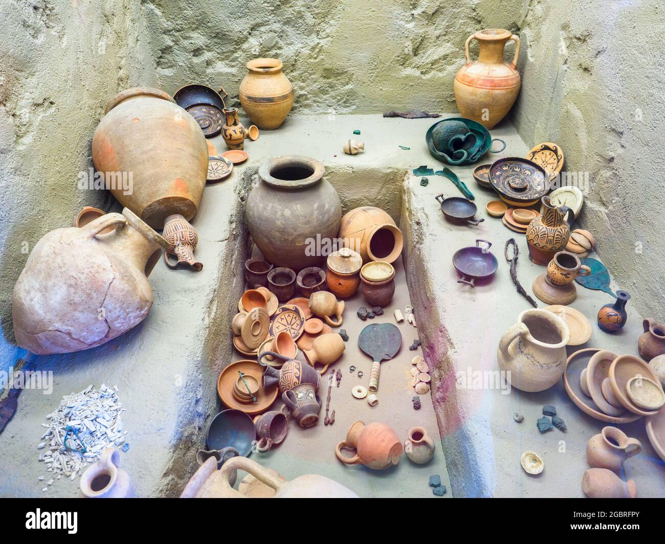 Tombeau étrusque - Musée archéologique national de Tarquinia, Italie Banque D'Images