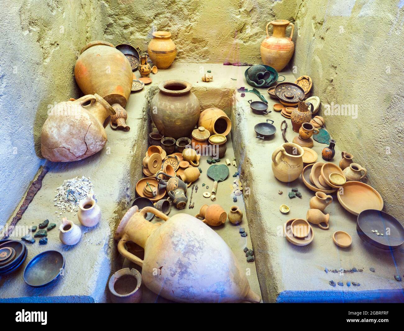 Tombeau étrusque - Musée archéologique national de Tarquinia, Italie Banque D'Images