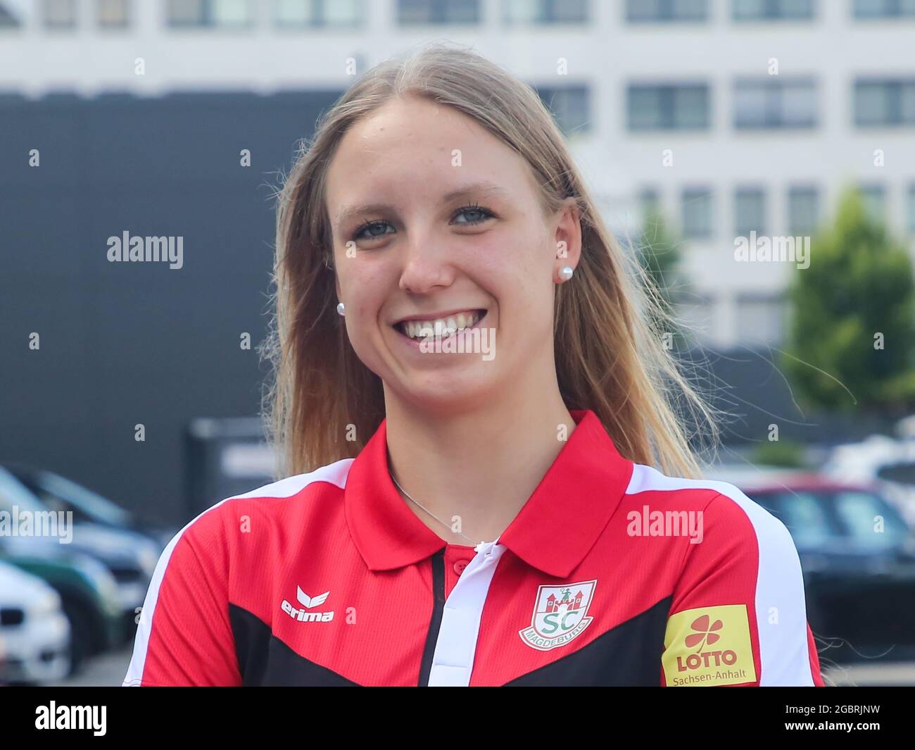 La nageuse allemande Céline Rieder SC Magdeburg à l'adieu aux Jeux Olympiques de Tokyo en 2021 Banque D'Images