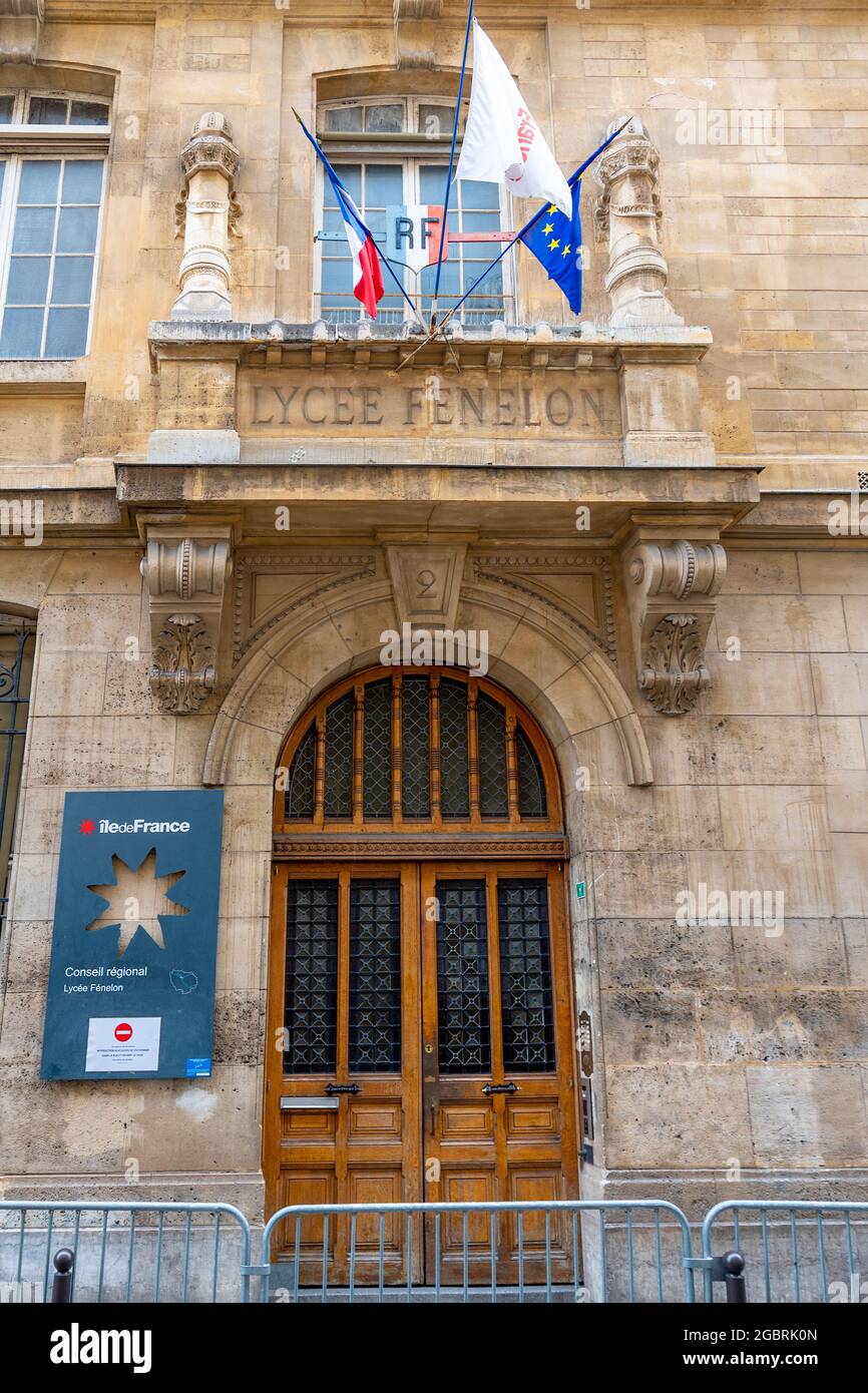 Vue extérieure du Lycée Fénelon, école secondaire et cours préparatoires pour grandes écoles, situé dans le quartier Latin à Paris, France Banque D'Images