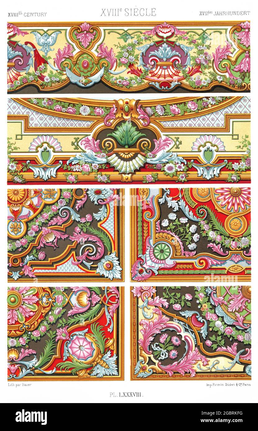 17. Century - style Louis XIV - tapis. - par l'ornement 1880. Banque D'Images